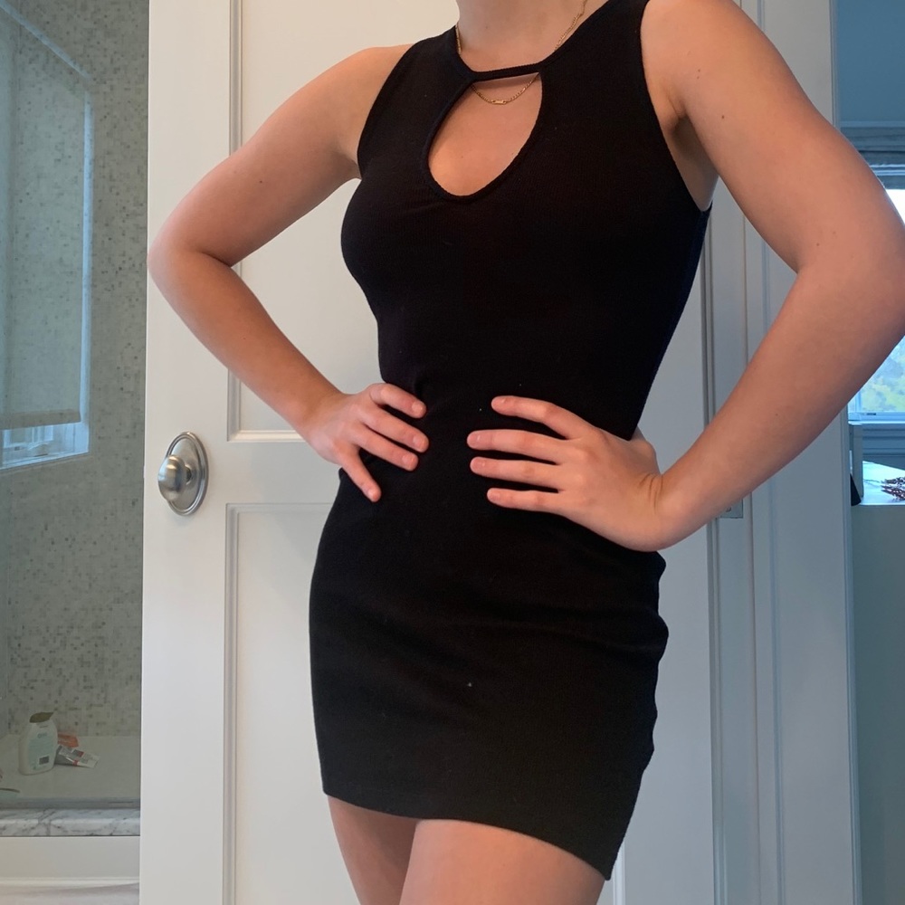 Black Keyhole Mini Dress